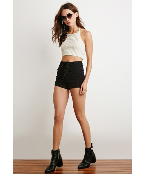 ダーリッチ ハイウエストレースアップショートパンツ 試着のみ ハイ