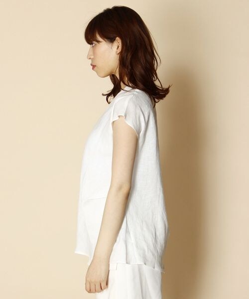 BABYLONE（バビロン）の「ＤＲＥリネンスキッパーＢＬ（トップス・レディース・ホワイト10/イエロー60・38）」の5枚目の写真
