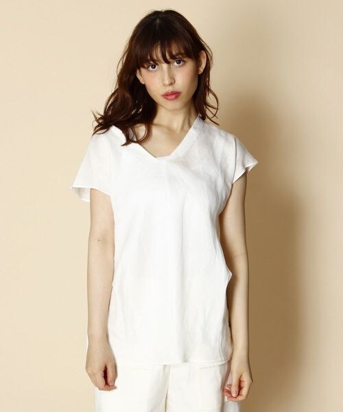 BABYLONE（バビロン）の「ＤＲＥリネンスキッパーＢＬ（トップス・レディース・ホワイト10/イエロー60・38）」の4枚目の写真