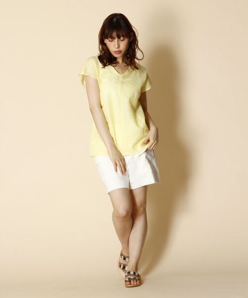 BABYLONE（バビロン）の「ＤＲＥリネンスキッパーＢＬ（トップス・レディース・ホワイト10/イエロー60・38）」の3枚目の写真