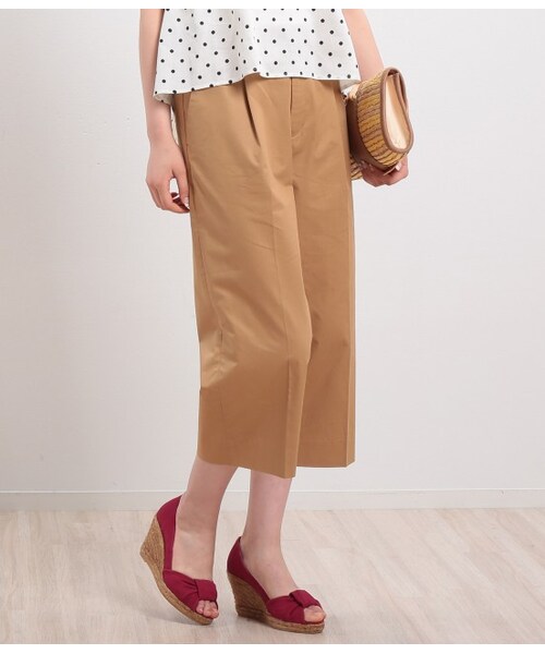 ROPE' PICNIC（ロペピクニック）の「【先行予約】ソフトワイド半端丈パンツ（パンツ・レディース・ブラック/ベージュ/ネイビー・36/38）」の4枚目の写真