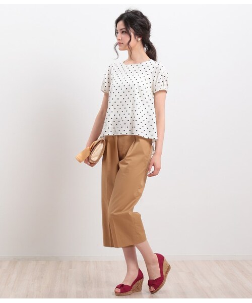 ROPE' PICNIC（ロペピクニック）の「【先行予約】ソフトワイド半端丈パンツ（パンツ・レディース・ブラック/ベージュ/ネイビー・36/38）」の14枚目の写真