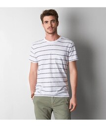 American Eagle | AEOストライプポケットTシャツ(Tシャツ/カットソー)