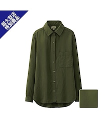 UNIQLO | WOMEN レーヨンロングシャツ（長袖）＋E(シャツ/ブラウス)
