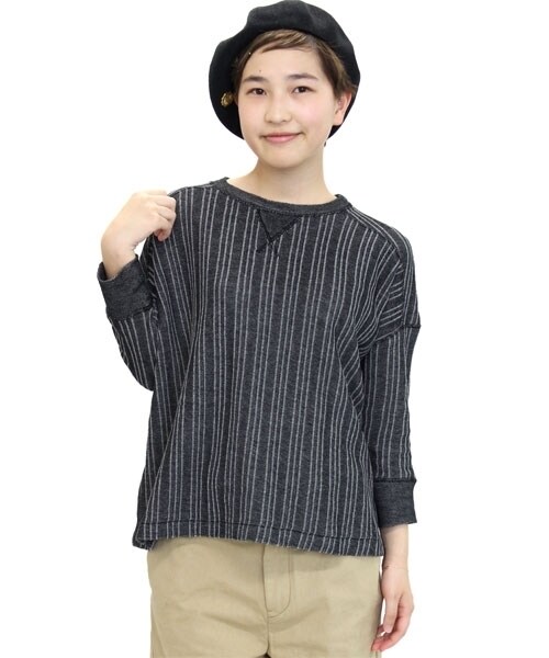 RNA-N（アールエヌエーエヌ）の「ストライプジャガードプルオーバー（トップス・レディース・グレー/ブラック/オフホワイト・M）」の5枚目の写真