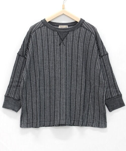 RNA-N（アールエヌエーエヌ）の「ストライプジャガードプルオーバー（トップス・レディース・グレー/ブラック/オフホワイト・M）」の2枚目の写真