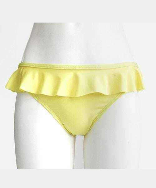 DHOLIC（ディーホリック）の「ソリッドカラーフリルポイントビキニパンツ（水着・レディース・ピンク/イエロー/ブラック・S/M/L）」の3枚目の写真