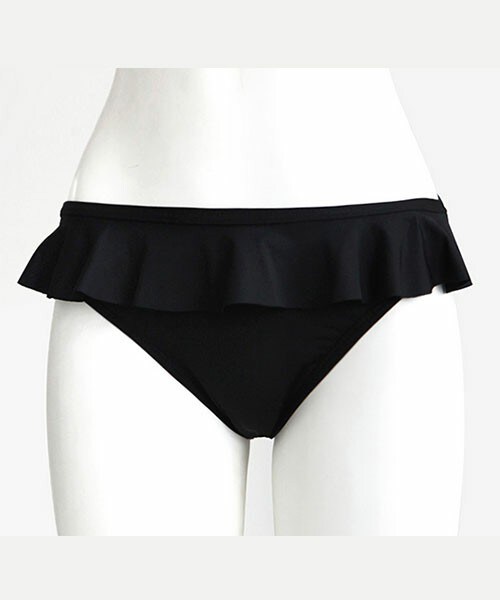 DHOLIC（ディーホリック）の「ソリッドカラーフリルポイントビキニパンツ（水着・レディース・ピンク/イエロー/ブラック・S/M/L）」の2枚目の写真