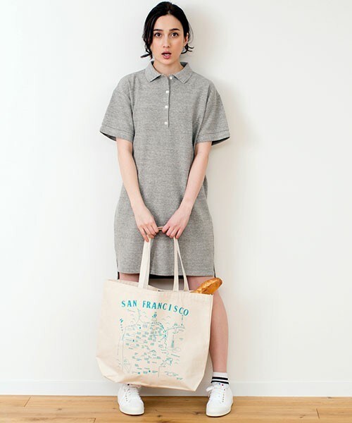 HELIOPOLE(エリオポール)の「heliopole スウェーデンカノコ ポロワンピース(ワンピース・レディース・グレー/ネイビー・36)」の3枚目の写真