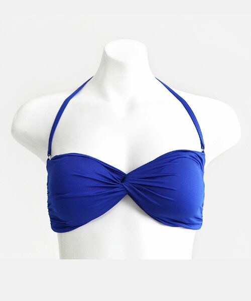 DHOLIC（ディーホリック）の「ソリッドカラー&レースバンドゥビキニ（水着・レディース・ホワイトアイボリー/ネイビー/イエロー/ブルー・S/M/L）」の3枚目の写真