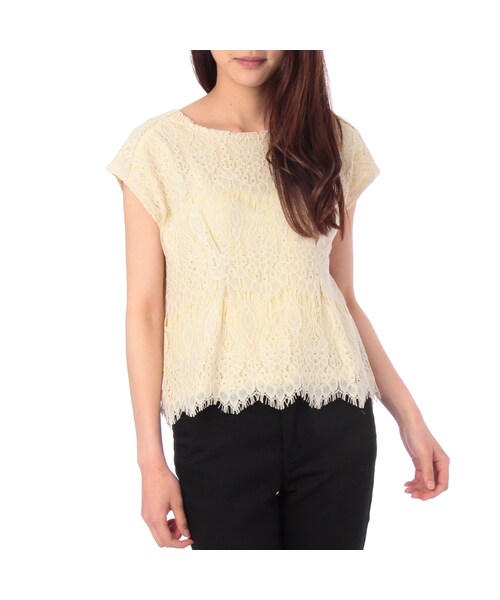 MINIMUM(ミニマム)の「総レースプルオーバー(トップス・レディース・レッド/ホワイト/イエロー系・M)」の3枚目の写真