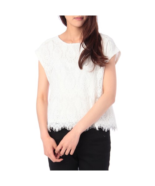 MINIMUM(ミニマム)の「総レースプルオーバー(トップス・レディース・レッド/ホワイト/イエロー系・M)」の2枚目の写真