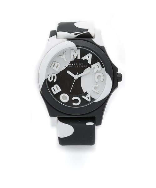 Marc by Marc Jacobs(マークバイマークジェイコブス)の「Marc by Marc Jacobs Sloane Watch(アナログ腕時計・レディース・Black/White Oil Drop・One Size)」の1枚目の写真