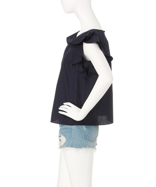 dazzlin（ダズリン）の「【W】フリルブラウス（トップス・レディース・ホワイト/ブルー/ネイビー・F）」の5枚目の写真