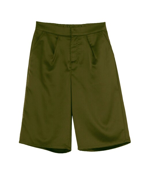 MURUA（ムルーア）の「【MODE】タックハーフパンツ（パンツ・レディース・ホワイト/ブラック/カーキ・1/2）」の14枚目の写真