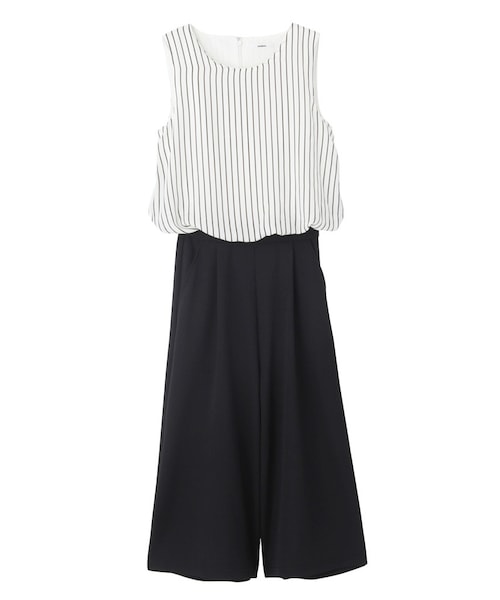 MURUA（ムルーア）の「【FEMININE】エアリーガウチョロンパース（オールインワン・サロペット・レディース・ホワイト/ブラック/ミックス・1/2）」の13枚目の写真