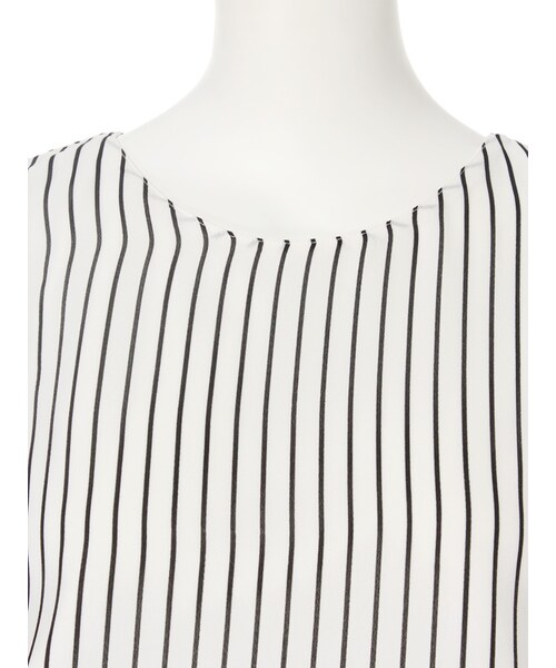 MURUA（ムルーア）の「【FEMININE】エアリーガウチョロンパース（オールインワン・サロペット・レディース・ホワイト/ブラック/ミックス・1/2）」の7枚目の写真