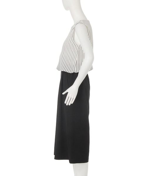 MURUA（ムルーア）の「【FEMININE】エアリーガウチョロンパース（オールインワン・サロペット・レディース・ホワイト/ブラック/ミックス・1/2）」の5枚目の写真