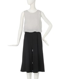 MURUA | 【FEMININE】エアリーガウチョロンパース(オールインワン・サロペット)