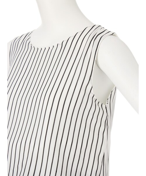 MURUA（ムルーア）の「【FEMININE】エアリーガウチョロンパース（オールインワン・サロペット・レディース・ホワイト/ブラック/ミックス・1/2）」の8枚目の写真