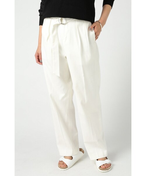 Deuxieme Classe(ドゥーズィエムクラス)の「◇BELTED WIDE パンツ(パンツ・レディース・ホワイト/ネイビー・36/38)」の3枚目の写真