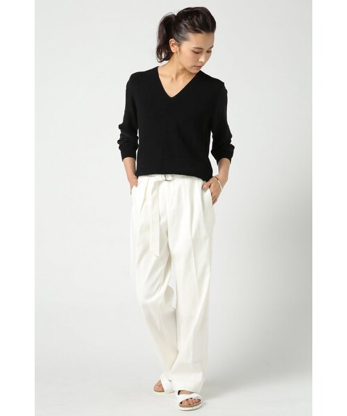 Deuxieme Classe(ドゥーズィエムクラス)の「◇BELTED WIDE パンツ(パンツ・レディース・ホワイト/ネイビー・36/38)」の16枚目の写真