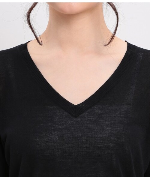 ROPE' PICNIC(ロペピクニック)の「RAYON ニットプルオーバー(トップス・レディース・ブラック/ホワイト/キャメル/ピンク・38)」の8枚目の写真