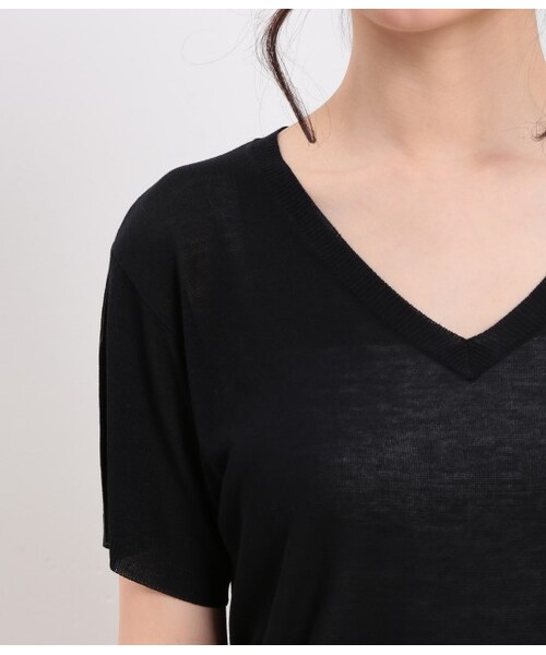 ROPE' PICNIC(ロペピクニック)の「RAYON ニットプルオーバー(トップス・レディース・ブラック/ホワイト/キャメル/ピンク・38)」の9枚目の写真