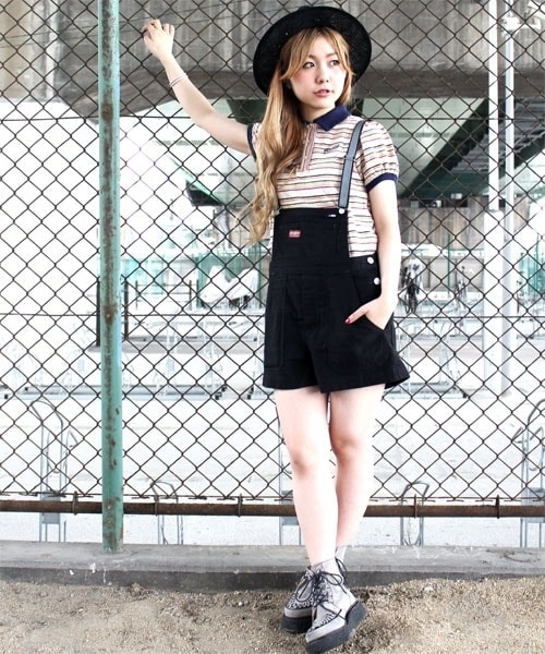 RNA(アールエヌエー)の「カラーコンパクトワークミニサロペ(オールインワン・サロペット・レディース・ホワイト/ブラック/ブルー・M)」の2枚目の写真