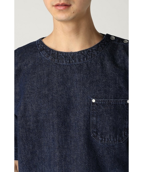 417 EDIFICE（フォーワンセブンエディフィス）の「417*WORLD WORKERS デニムクルーネック TEE（トップス・メンズ・ネイビー/サックスブルー・M/L）」の6枚目の写真