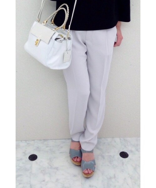 IENA（イエナ）の「エステルダブルクロスタックパンツ（パンツ・レディース・ブラック/グレーB/ピンク・34/36/38/40）」の2枚目の写真