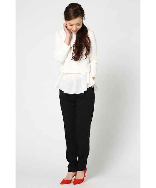 IENA（イエナ）の「エステルダブルクロスタックパンツ（パンツ・レディース・ブラック/グレーB/ピンク・34/36/38/40）」の14枚目の写真