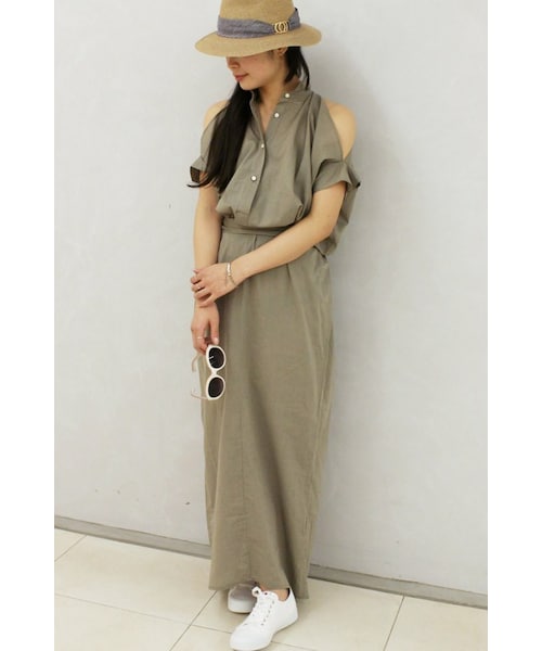 サラロカ sara roka ドロップショルダーシャツ イタリア 日本未上陸 ◇【2点セット】袖口タック七分袖トップス（カットソー） | SHOO