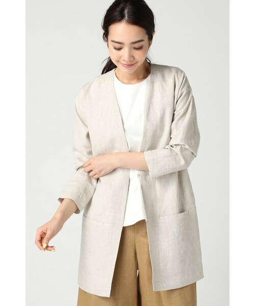 plage（プラージュ）の「リネンジャケット（ジャケット/アウター・レディース・ベージュ/カーキ・36/38）」の3枚目の写真
