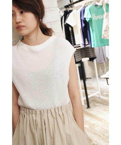 SLOBE IENA(スローブイエナ)の「7Gアゼハイネックベスト(トップス・レディース・ホワイト/カーキ/ネイビー・フリー)」の19枚目の写真