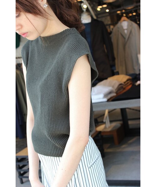 SLOBE IENA(スローブイエナ)の「7Gアゼハイネックベスト(トップス・レディース・ホワイト/カーキ/ネイビー・フリー)」の17枚目の写真