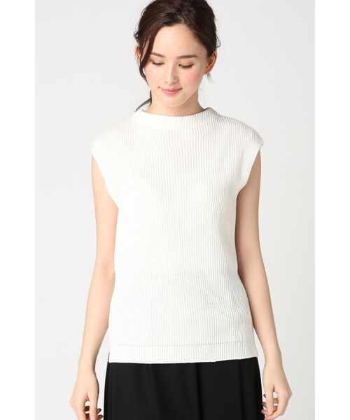 SLOBE IENA(スローブイエナ)の「7Gアゼハイネックベスト(トップス・レディース・ホワイト/カーキ/ネイビー・フリー)」の4枚目の写真