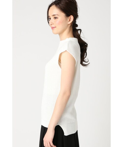 SLOBE IENA(スローブイエナ)の「7Gアゼハイネックベスト(トップス・レディース・ホワイト/カーキ/ネイビー・フリー)」の5枚目の写真