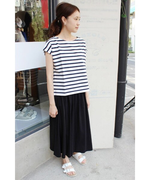 SLOBE IENA（スローブイエナ）の「メンモダールワイド パンツ（パンツ・レディース・ブラック/グレーA/ブルー・フリー）」の4枚目の写真