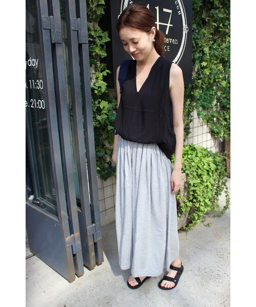 SLOBE IENA（スローブイエナ）の「メンモダールワイド パンツ（パンツ・レディース・ブラック/グレーA/ブルー・フリー）」の16枚目の写真