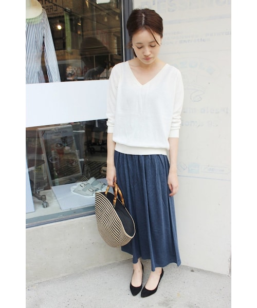 SLOBE IENA（スローブイエナ）の「メンモダールワイド パンツ（パンツ・レディース・ブラック/グレーA/ブルー・フリー）」の20枚目の写真