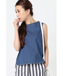 SLOBE IENA | デニムノースリーブブラウス(トップス)