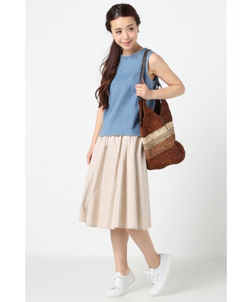 SLOBE IENA（スローブイエナ）の「デニムノースリーブブラウス（トップス・レディース・ネイビー/ブルー・フリー）」の14枚目の写真