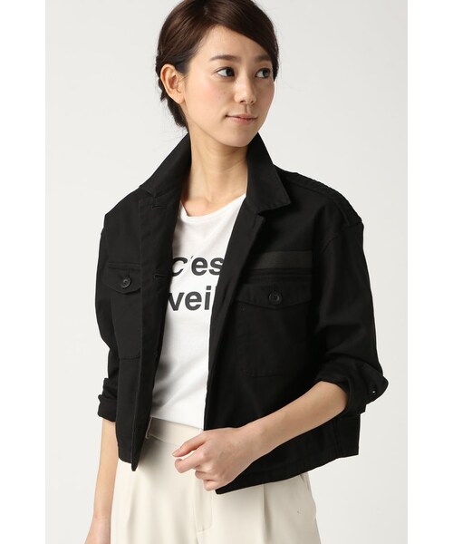 Spick & Span(スピックアンドスパン)の「バックサテンSTセイヒンゾメ ミリタリーシャツジャケット(ジャケット/アウター・レディース・グレー/カーキ・フリー)」の1枚目の写真