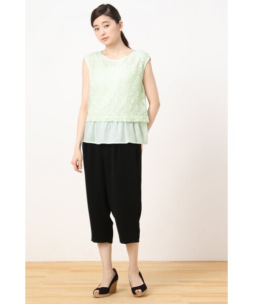 Spick & Span（スピックアンドスパン）の「エステルツイル クロップドイージー（パンツ・レディース・ブラック/カーキ/ネイビー・36/38）」の15枚目の写真