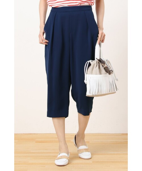 Spick & Span（スピックアンドスパン）の「エステルツイル クロップドイージー（パンツ・レディース・ブラック/カーキ/ネイビー・36/38）」の7枚目の写真