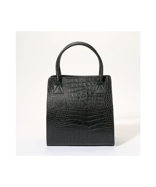 JOURNAL STANDARD relume（ジャーナルスタンダード　レリューム）の「LIMPRONTA BOXガタ カタオシレザーBAG（バッグ・レディース・ブラック/ホワイト・フリー）」の4枚目の写真