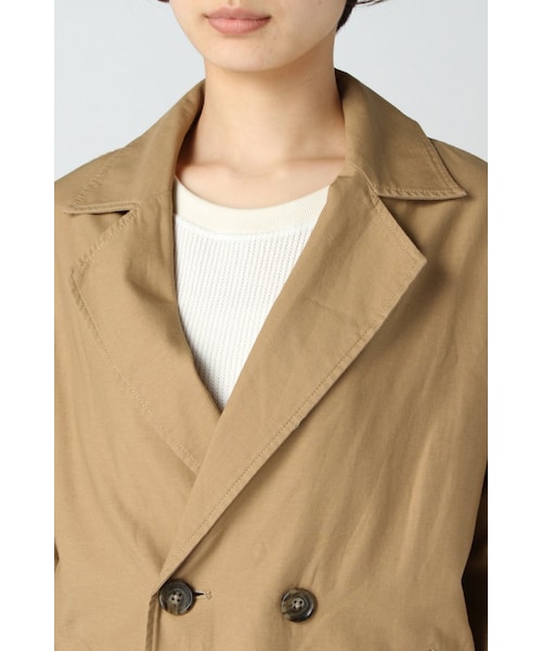 JOURNAL STANDARD（ジャーナルスタンダード）の「バックサテン ロングコート（ジャケット/アウター・レディース・ブラック A/ベージュ・フリー）」の6枚目の写真