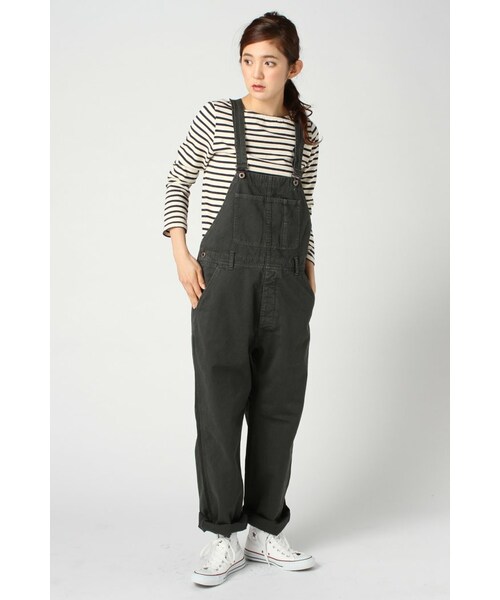 JOURNAL STANDARD LUXE（ジャーナルスタンダード　ラックス）の「オーバーダイ チノ オーバーオール（オールインワン・サロペット・レディース・ブラック/ホワイト/キャメル・S/M）」の20枚目の写真