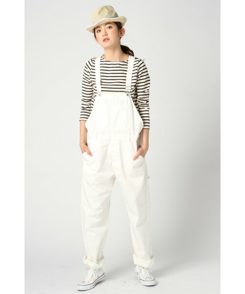 JOURNAL STANDARD LUXE（ジャーナルスタンダード　ラックス）の「オーバーダイ チノ オーバーオール（オールインワン・サロペット・レディース・ブラック/ホワイト/キャメル・S/M）」の21枚目の写真